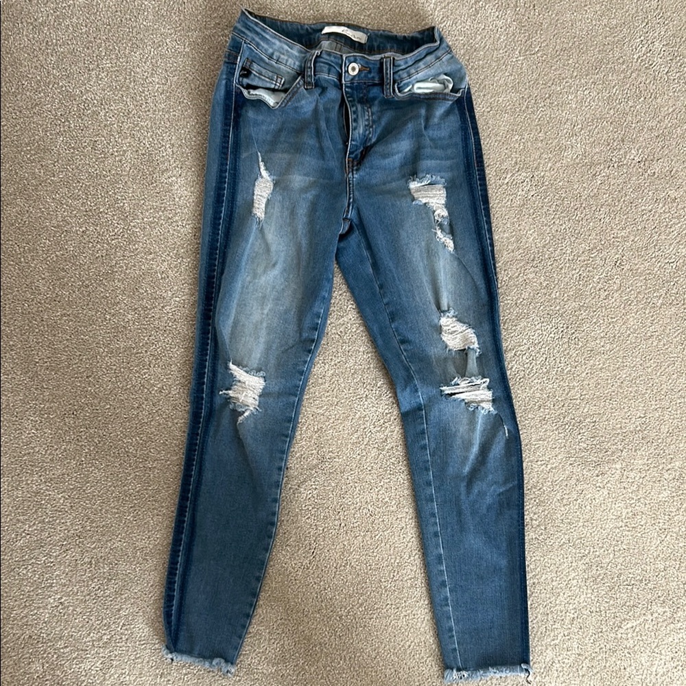 KanCan Blue Distressed Women's Skinny Jeans